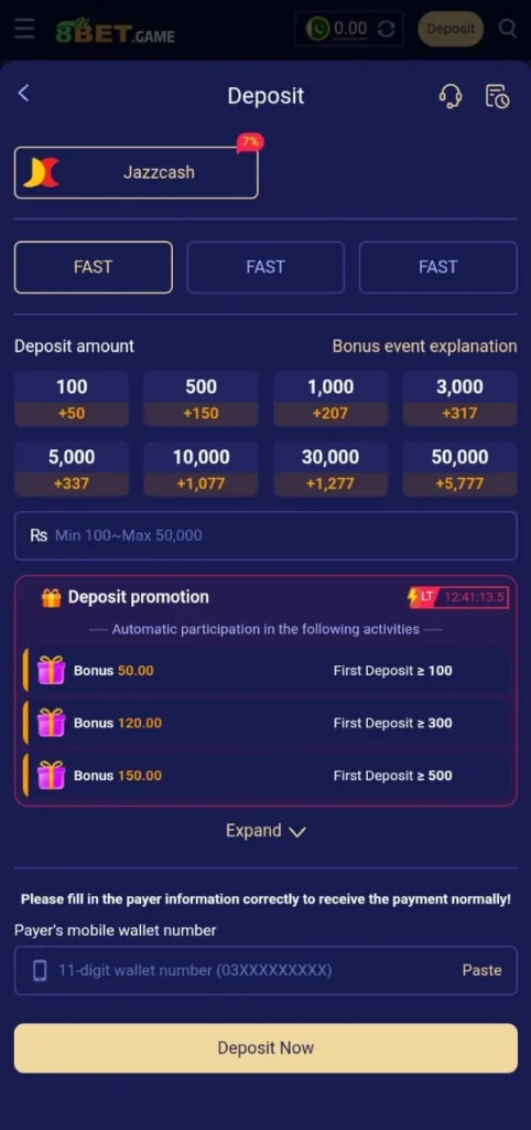 deposit 8bet