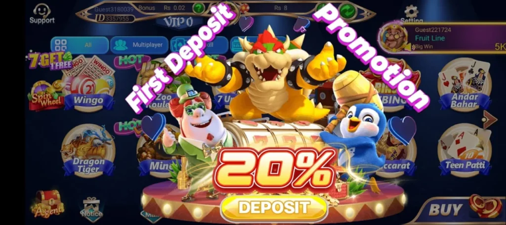 3card guru game first deposit 20%