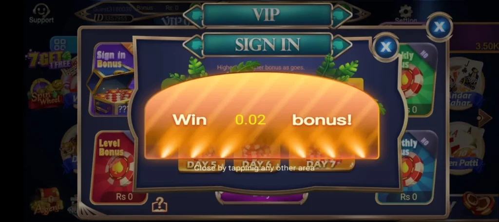3Card happy login bonus