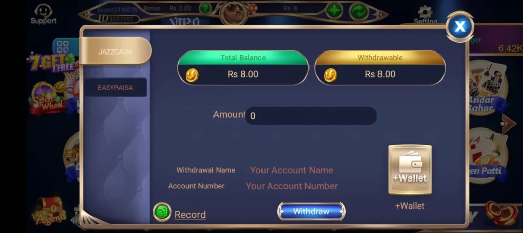 3card happy game withdrawal