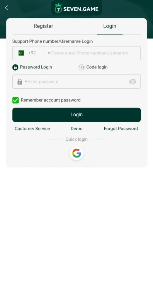7SEVEN GAME LOGIN