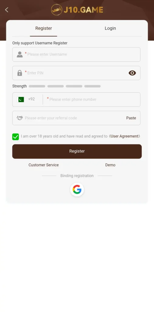 J10 Game APK latest version 2.1 interface showing casino features on Android 