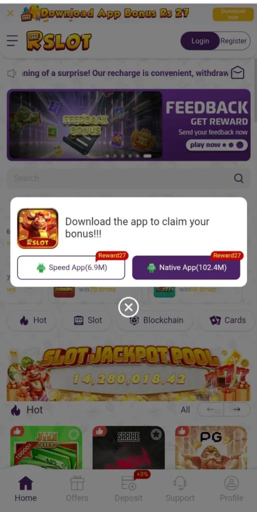 rslots download app and claim bonus