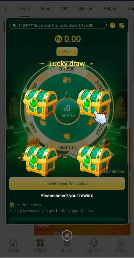 vk777 game lucky draw