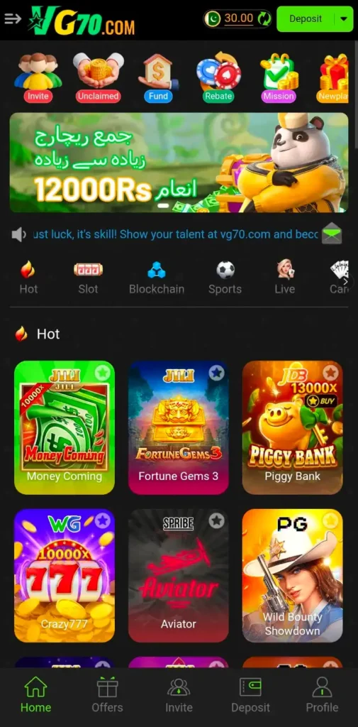 Home Page of VG70 Game