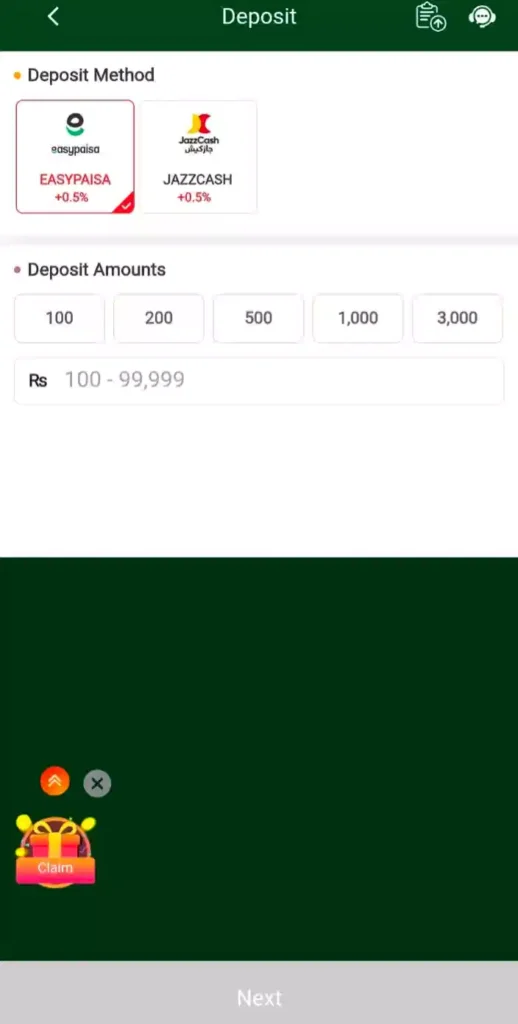 Deposit Method 