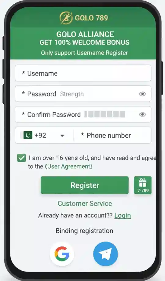 Golo789 Game Register Method 