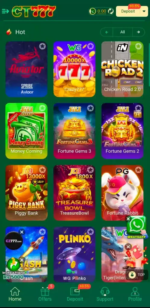 CT777 Home Interface