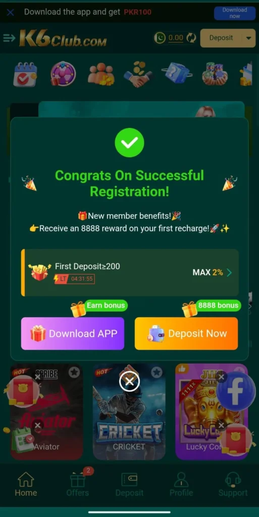 k6 club game download app